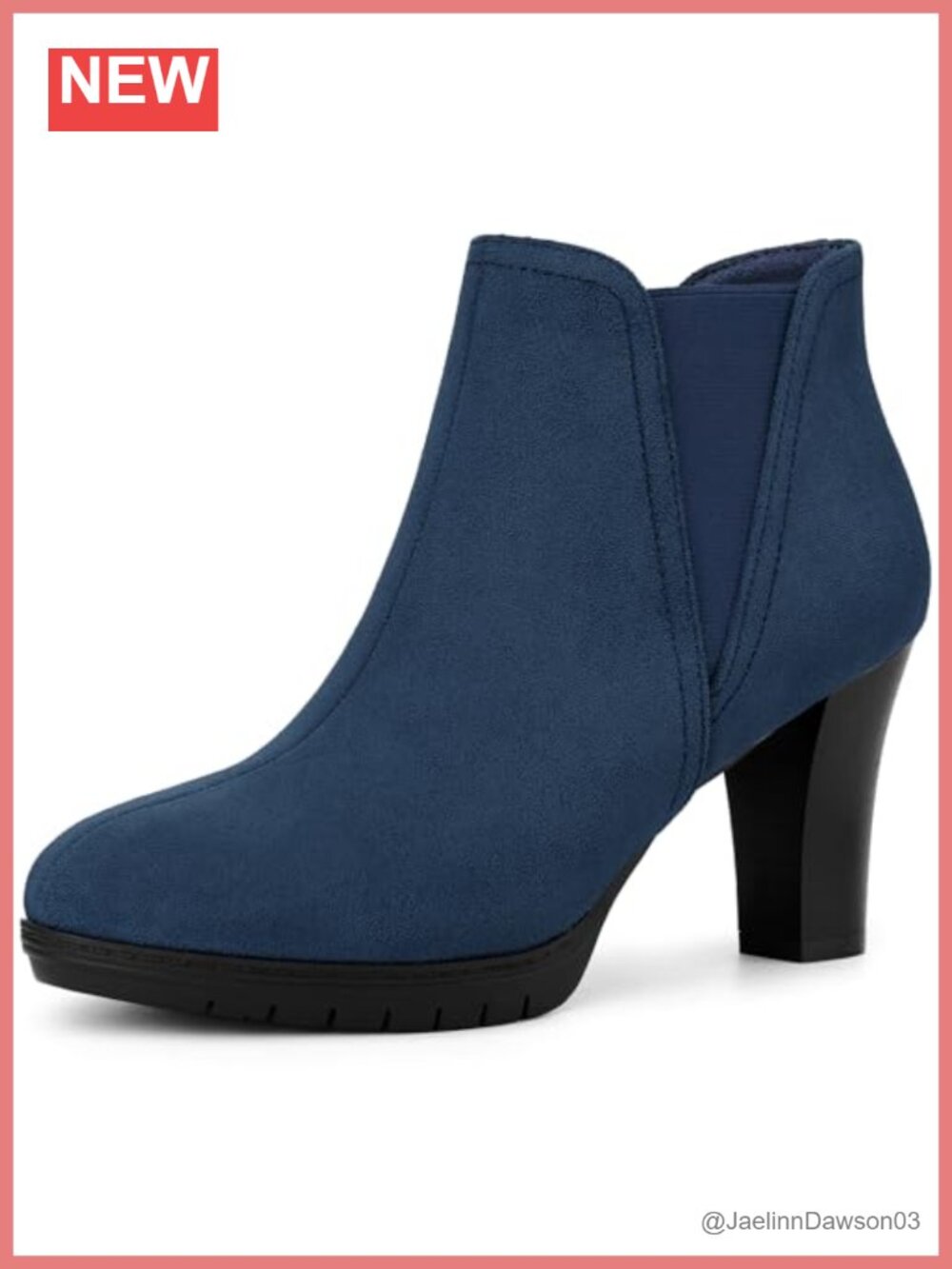 Chelsea Ankle Boots Lug Sole Faux Suede Platform Booties for Women